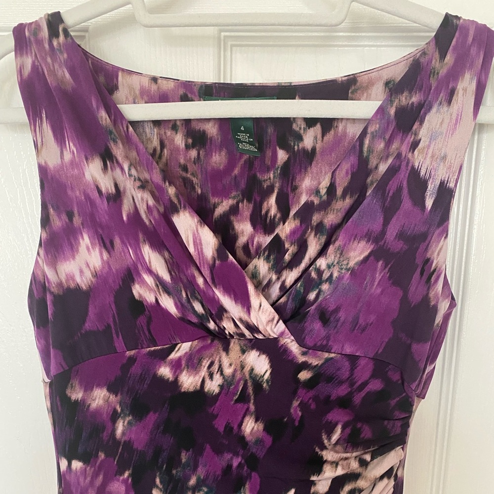 Ralph Lauren dress. Purple/black. 95% polyester/5% elastane. Great condition.